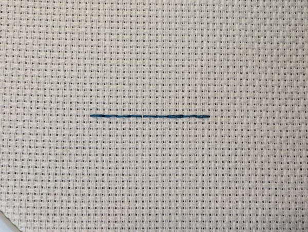 Holbein Stitch finished line of double stitches