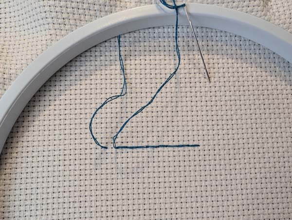 Holbein Stitch Beginning Tail and Needle