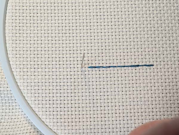 Holbein Stitch Needle Up Front Beginning Stitch