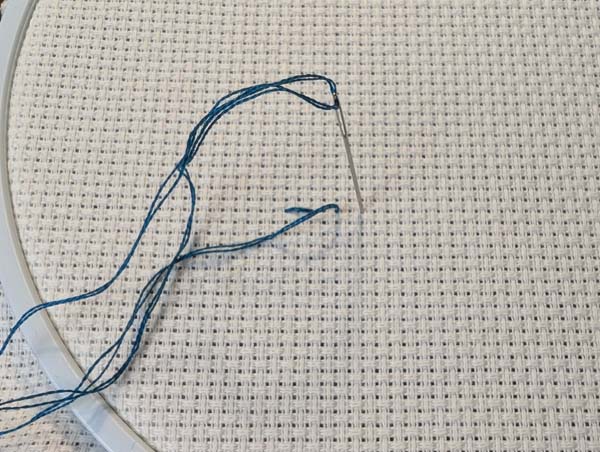 Holbein Stitch Skip One Hole Again