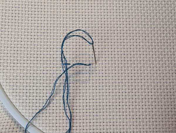 Holbein Stitch Skip One Hole