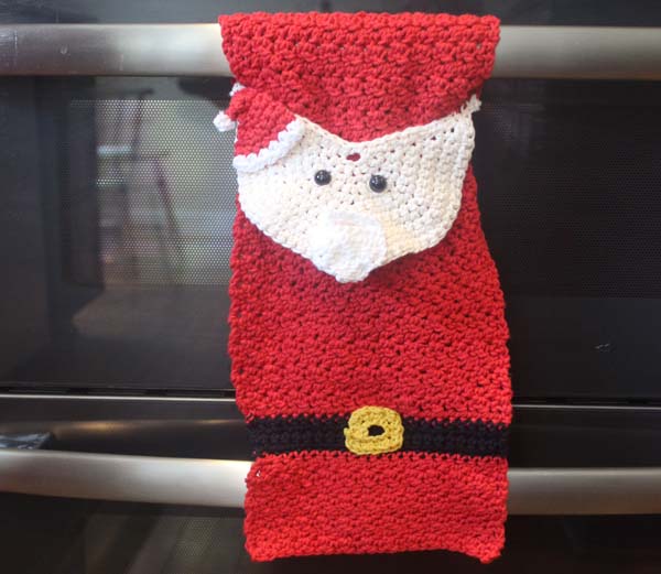 Holiday Crocheted Towels Santa