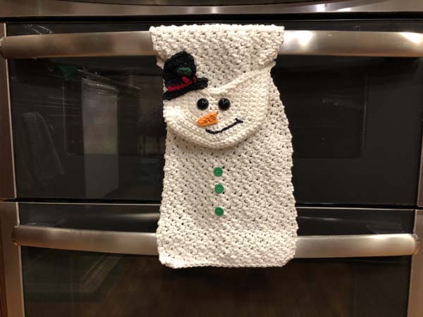 Holiday Crocheted Towels Snowman