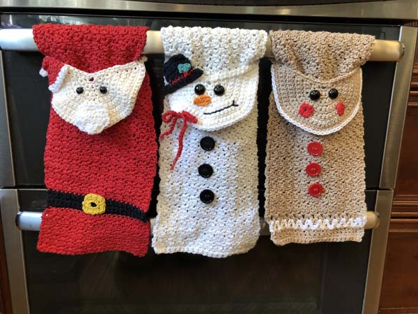 Holiday Crocheted Towels Three Types