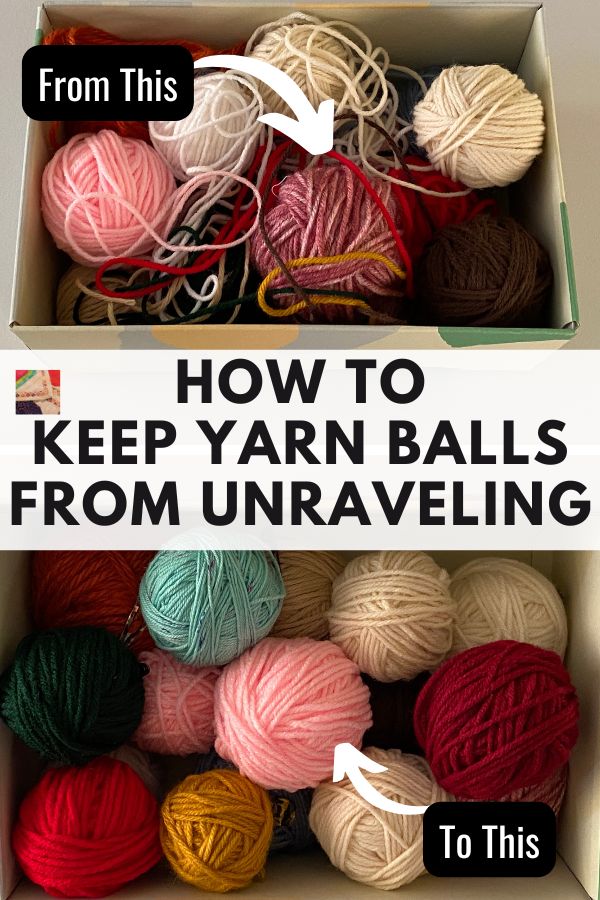 How to keep yarn balls from unraveling - pin