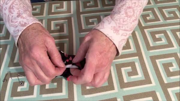 How to make Hair Scrunchies  - Overlap ends of elastic and sew