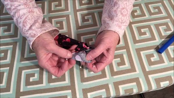 Hair Scrunchie Tutorial - Pin Ends together