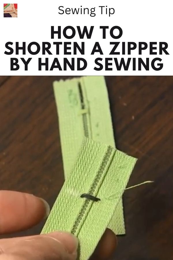 How to Shorten Zipper by Hand Tutorial - pin