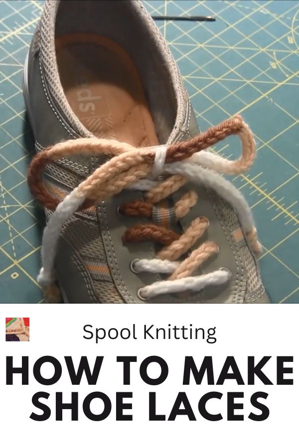 How to make shoelaces by spool knitting - pin