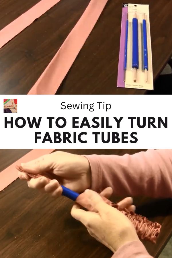 How to Easily Turn Fabric Tubes Tutorial - pin