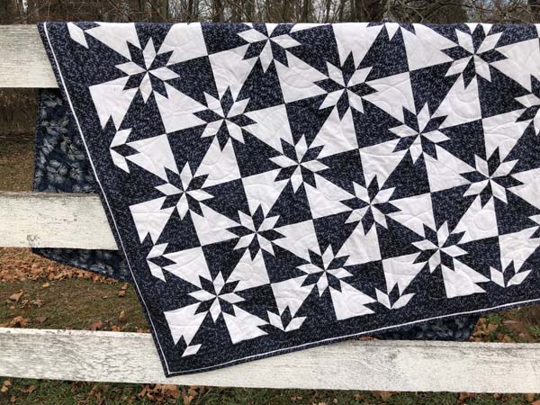 Hunters Star Quilt Completed Quilt On Fence