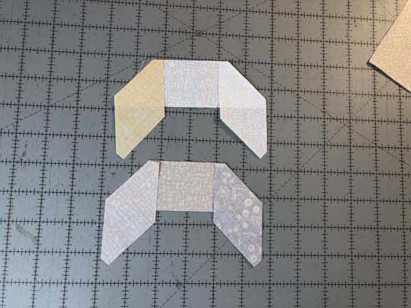 Hunters Star Table Runner 6 Sew trapezoid sections