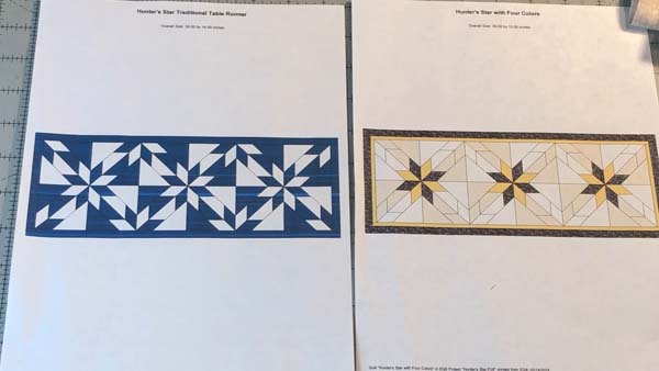 Hunters Star Table Runner Showing Traditional Version