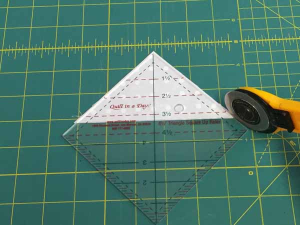 I Spy Quilt Half Square Triangles Trim.JPG