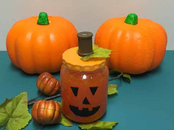 Jack-o-Lantern Slime Pumpkin Jar - Completed with Pumpkins