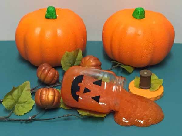 Jack-o-Lantern Slime Pumpkin Jar - Completed