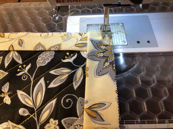 Jelly Roll Mug Rug Continue Sew Side