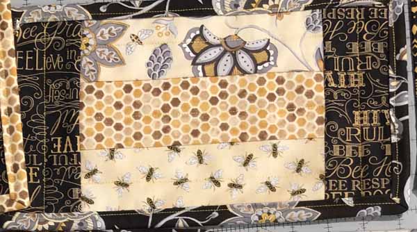 Jelly Roll Mug Rug - Quilting Option - Through center of strips