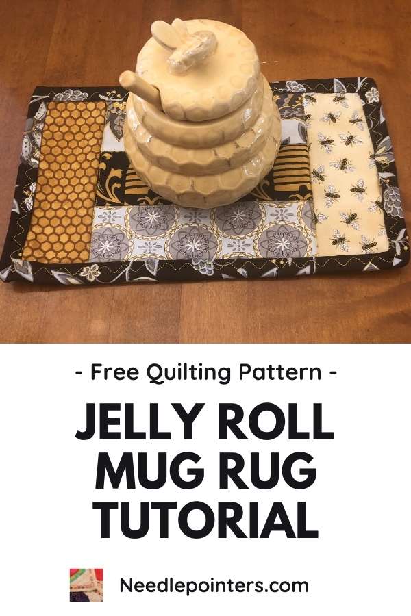 Free Jelly Roll Mug Rug Pattern - pin