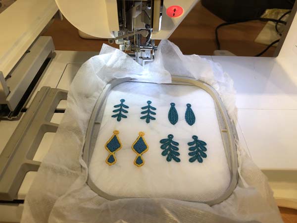 Just Earrings Machine Embroidery Earrings Embroidered 1