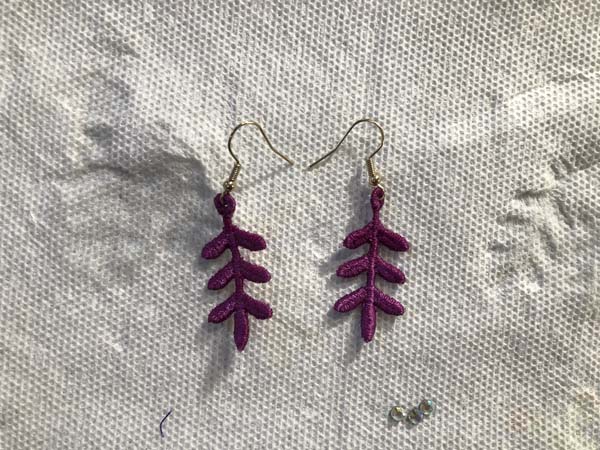 Just Earrings Machine Embroidery Finished Earrings