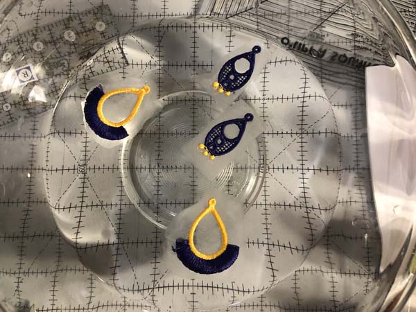 Just Earrings Machine Embroidery Soaking Earrings