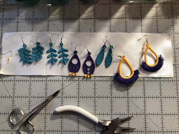 Just Earrings Machine Embroidery with Earring Wires