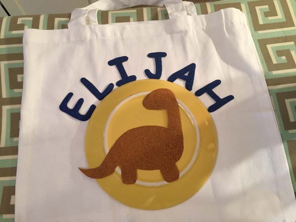 Kids Personalized Tote Bag Placement of Applique