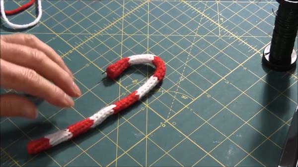 Knitted Candy Cane Ornament 19 Ready to Decorate