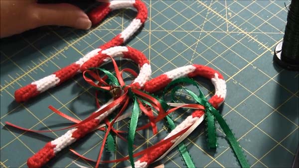 Knitted Candy Cane Ornament 20 Finished Samples