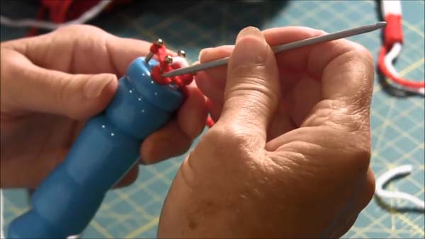 Knitted Candy Cane Ornament 5 Spool Knit