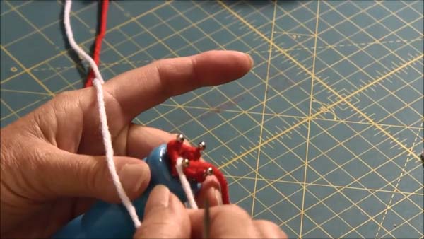 Knitted Candy Cane Ornament 8 Switch Color to white