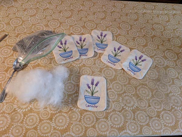 Lavender Sachet Machine Embroidery Ready to fill