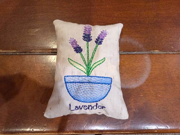 Lavender Sachet Machine Embroidery Single
