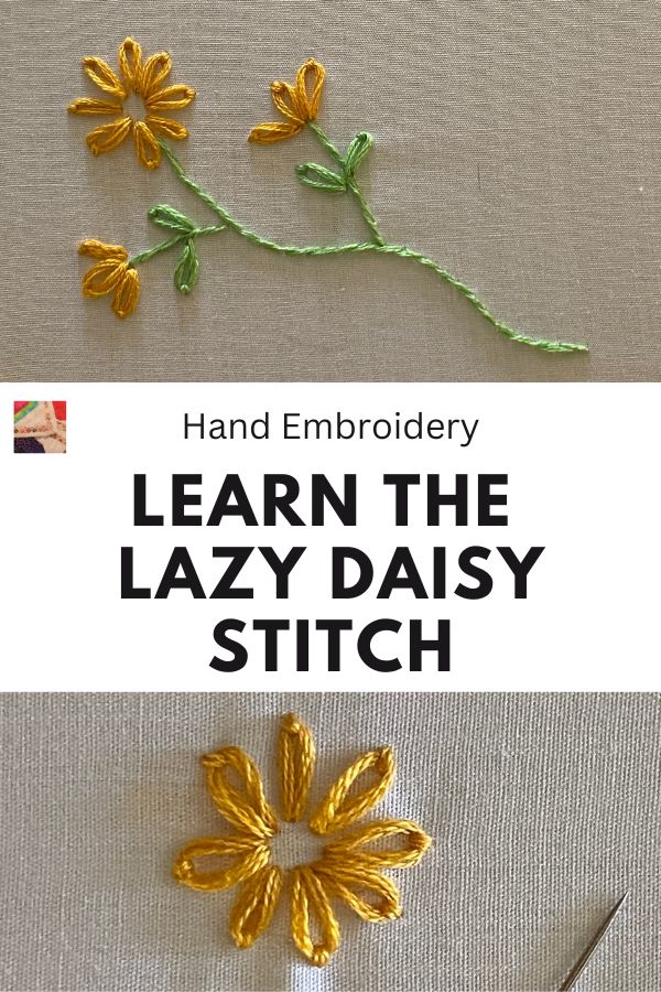 Lazy Daisy Stitch - Pin