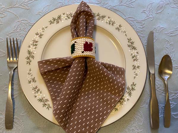 Leaf Napkin Ring On Plate