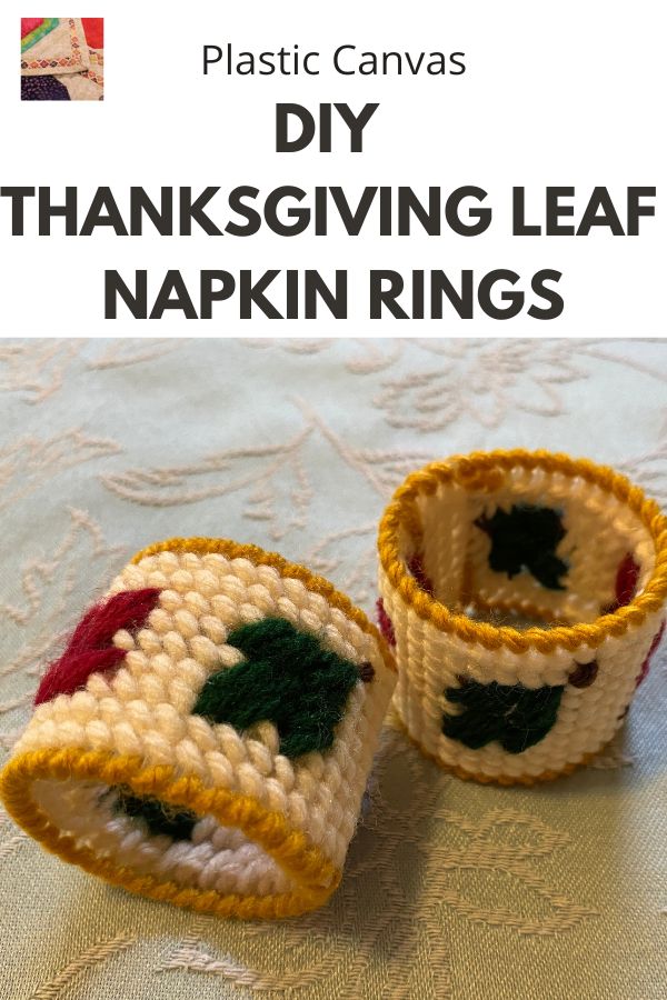 Free Pattern - Leaf Napkin Ring from Plastic Canvas - pin