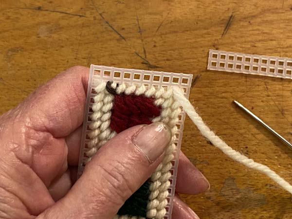 Leaf Napkin Ring Stitch Background