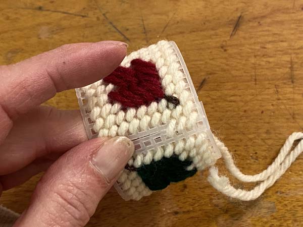 Leaf Napkin Ring Stitch along reinforcement