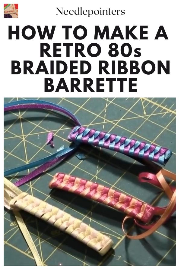 Make a Retro 80s Braided Ribbon Barrette pin