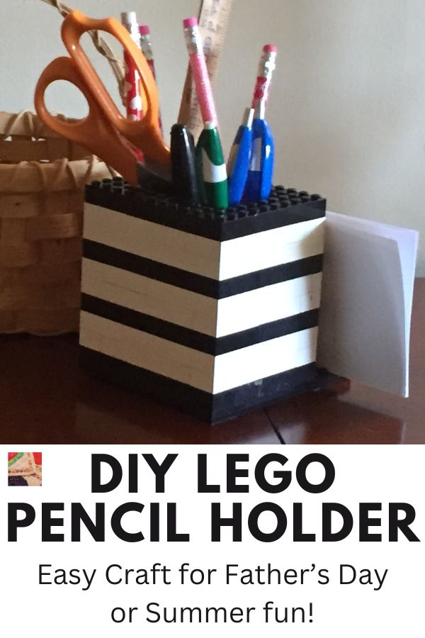 Lego Pencil and Memo Pad Holder - pin