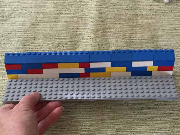 Lego Playing Card Holder - Back Wall with Slanted Blocks