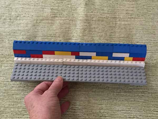 Lego Playing Card Holder - Back Wall with White Risers