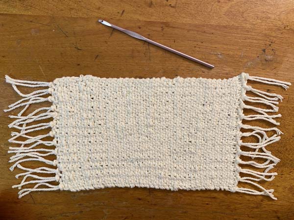 Linen Stitch Mug Rug 19 Completed