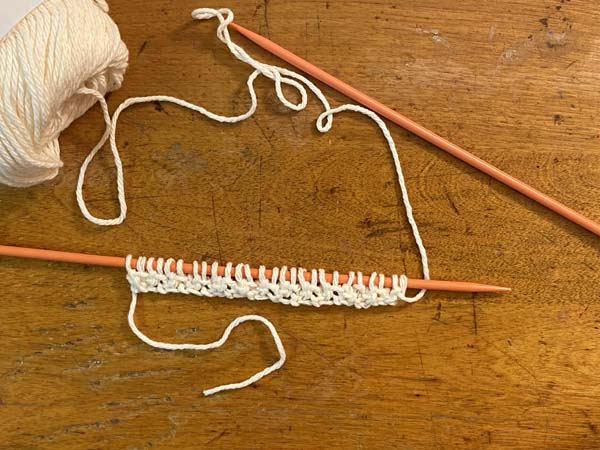 Linen Stitch Mug Rug Row Two Finished