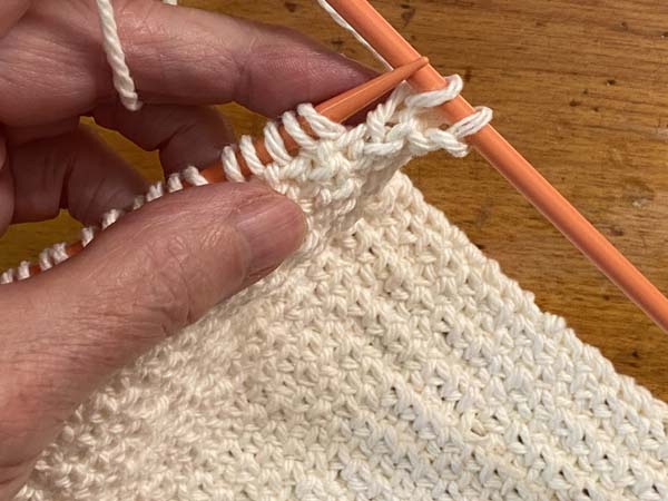 Linen Stitch Mug Rug Bind Off Knit Two