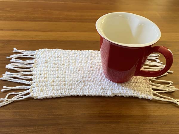 Linen Stitch Mug Rug with Mug