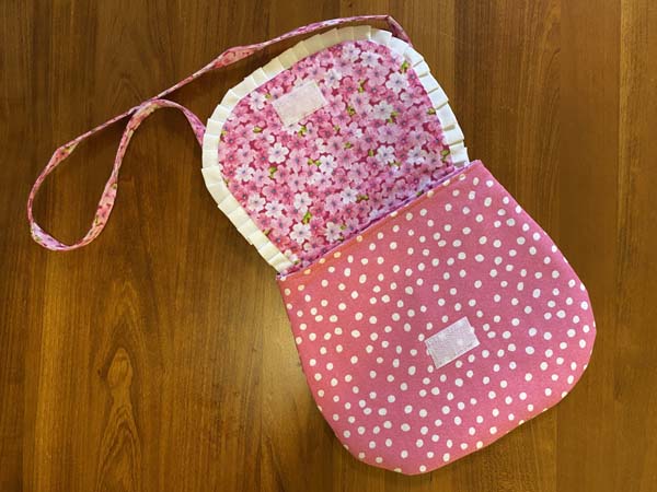 Little Girls Purse with Flap open