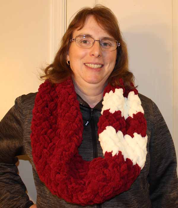 Loop Yarn Criss-Cross Scarf - Finished