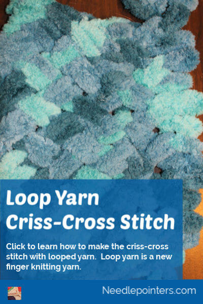 Loop Yarn Criss Cross Stitch Tutorial - pin